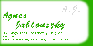 agnes jablonszky business card